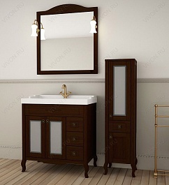 ASB-Woodline Зеркало для ванной Флоренция Квадро 80 бук тироль, массив ясеня – фотография-3