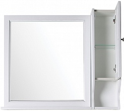 ASB-Woodline Мебель для ванной Гранда 105, белый (патина серебро), массив ясеня – фотография-9