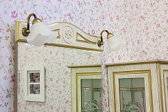 Sanflor Мебель для ванной Адель 82 L белая, патина золото – фотография-6