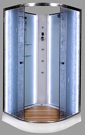 Deto Душевая кабина ЕМ1580 N (без крыши) LED-подсветкой и гидромассажем – фотография-1
