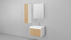 Velvex Мебель для ванной подвесная Klaufs 70 белая/дерево – фотография-10