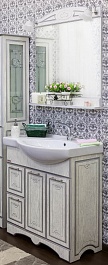Sanflor Мебель для ванной Адель 82 L белая, патина серебро – фотография-1