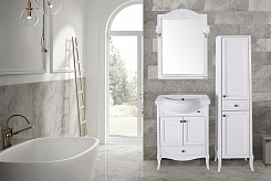 ASB-Woodline Мебель для ванной Салерно 65 белый/патина серебро – фотография-8