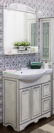 Sanflor Мебель для ванной Адель 82 R белая, патина серебро – фотография-1