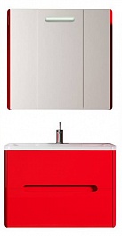 Водолей Мебель для ванной "Флорена 90" подвесная красная – фотография-1