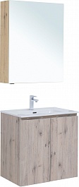 Aquanet Мебель для ванной Алвита New 70 2 дверцы подвесная дуб веллингтон белый – фотография-1