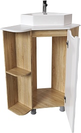 Mixline Мебель для ванной Корнер 67.5 L угловая белая/дуб – фотография-4