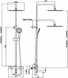 Denberg Душевая система LT-302 с термостатом хром – фотография-3