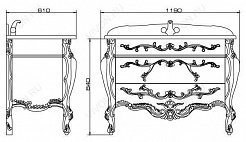 Demax Мебель для ванной "Афины 120" черная/золото (171626) – фотография-4