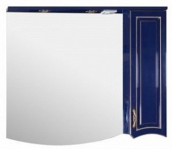 ASB-Woodline Зеркало для ванной Эмили 105 синий/ патина золото – фотография-1