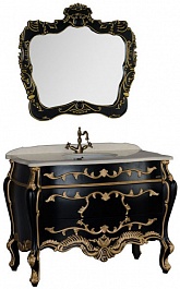 Demax Мебель для ванной "Афины 120" черная/золото (171626) – фотография-1