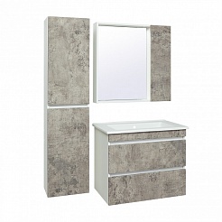 Runo Зеркало-шкаф для ванной Манхэттен 75 серый бетон – фотография-4