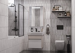 Акватон Мебель для ванной Верди Pro 60 подвесная белая/ясень фабрик – фотография-2