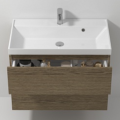 Водолей Мебель для ванной Best 90 подвесная дуб крымский коричневый – фотография-3