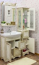 Sanflor Мебель для ванной Адель 65 белая, патина золото – фотография-3