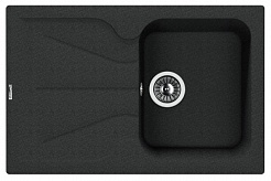 Florentina Мойка гранитная Гаттинара 780 с крылом черный – фотография-1