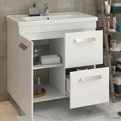 Vigo Мебель для ванной Nova 2-800 2 ящика 1 дверца белая – фотография-5