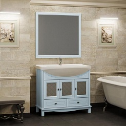 Opadiris Зеркало для ванной Омега 90 голубое – фотография-3