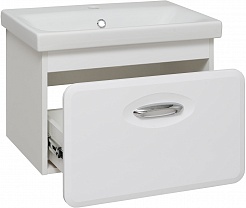 Runo Мебель для ванной Капри 60 с зеркальным шкафом Парма подвесная белая – фотография-4