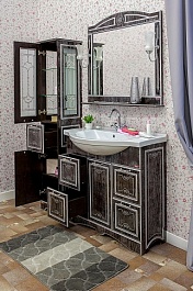 Sanflor Мебель для ванной Адель 100 венге, патина серебро – фотография-6
