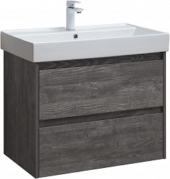 Aquanet Мебель для ванной Nova Lite 75 подвесная дуб серый – фотография-2