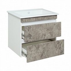 Runo Мебель для ванной Манхэттен 75 серый бетон – фотография-8
