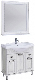 Акватон Мебель для ванной "Жерона 85" белое серебро – фотография-1