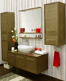 Sanflor Мебель для ванной Румба 120 венге, патина золото – фотография-3