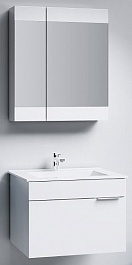 Aqwella Мебель для ванной Бриг 75 подвесная, белая, зеркало-шкаф – фотография-1