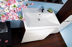 Бриклаер Мебель для ванной Токио 70 L венге / белый – фотография-4