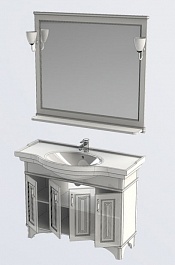 Aquanet Мебель для ванной Валенса 110 черный краколет/серебро (180450) – фотография-8