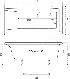 Triton Акриловая ванна Джена 160x70 – фотография-10