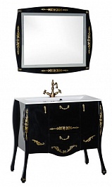 Aquanet Комплект Мебели "Виктория 90" черный/золото – фотография-1