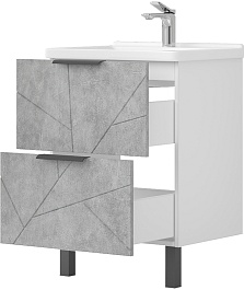 Volna Мебель для ванной Twing 70.2Y белая/бетон – фотография-6