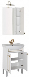 Aquanet Мебель для ванной "Честер 60" белый/золото (186335) – фотография-5