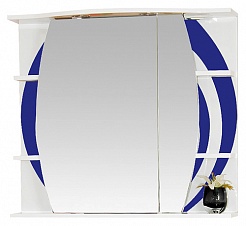 Misty Зеркальный шкаф Каролина 80 R синее стекло – фотография-1