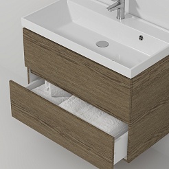 Водолей Мебель для ванной Best 100 подвесная дуб крымский коричневый – фотография-4