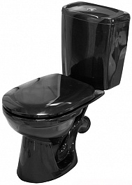 Керамин Унитаз-компакт Омега черный с мягким сиденьем – фотография-1