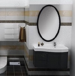 Aquanet Мебель для ванной Сопрано 95 R черная (169424) – фотография-2