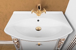 Водолей Мебель для ванной "Кармен 85" 2 ящика, белая/золото – фотография-4