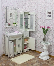 Sanflor Мебель для ванной Адель 65 белая, патина серебро – фотография-7