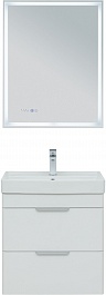 Aquanet Мебель для ванной Ирис New 60 2 ящика подвесная белая глянцевая – фотография-1