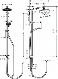 Hansgrohe Душевая система "27270000 Crometta S 240 1jet Showerpipe Reno" – фотография-2