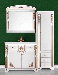 Водолей Мебель для ванной "Версаль 95" белая/золото – фотография-2