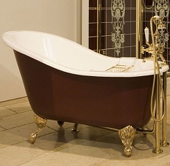 Фэма Чугунная ванна "Beatrice", ножки золото, покрытие RAL, металлик – фотография-3