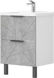 Volna Мебель для ванной Twing 60.2Y белая/бетон – фотография-5