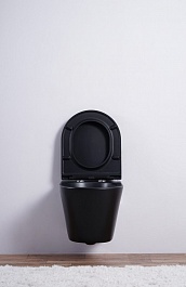 Esbano Унитаз Clavel подвесной безободковый черный матовый – фотография-10