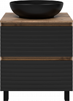 Brevita Тумба с раковиной Dakota 60 дуб галифакс олово/черный кварц