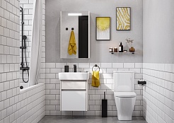 Акватон Мебель для ванной Верди Pro 50 подвесная белая/ясень фабрик – фотография-2