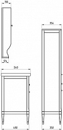 ASB-Woodline Мебель для ванной Гранда 85, шкафчик, антикварный орех – фотография-12